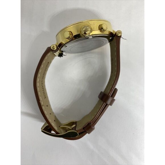 Michael Kors MK6119 Women's Brown Leather Analog White Dial Quartz Watch XX463 - Picture 11 of 12